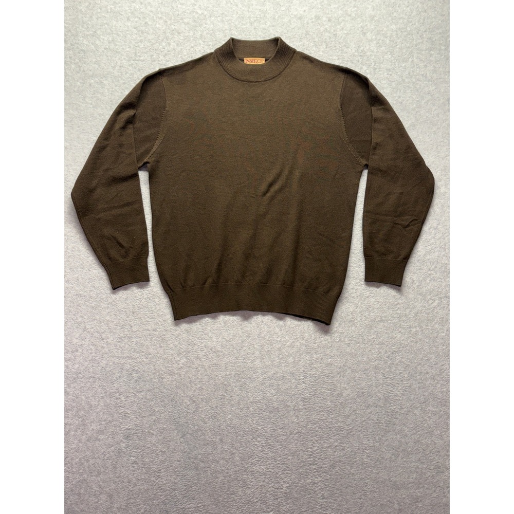 Inserch Mens Brown Mock Neck Knit Sweater Long Sleeve Size L